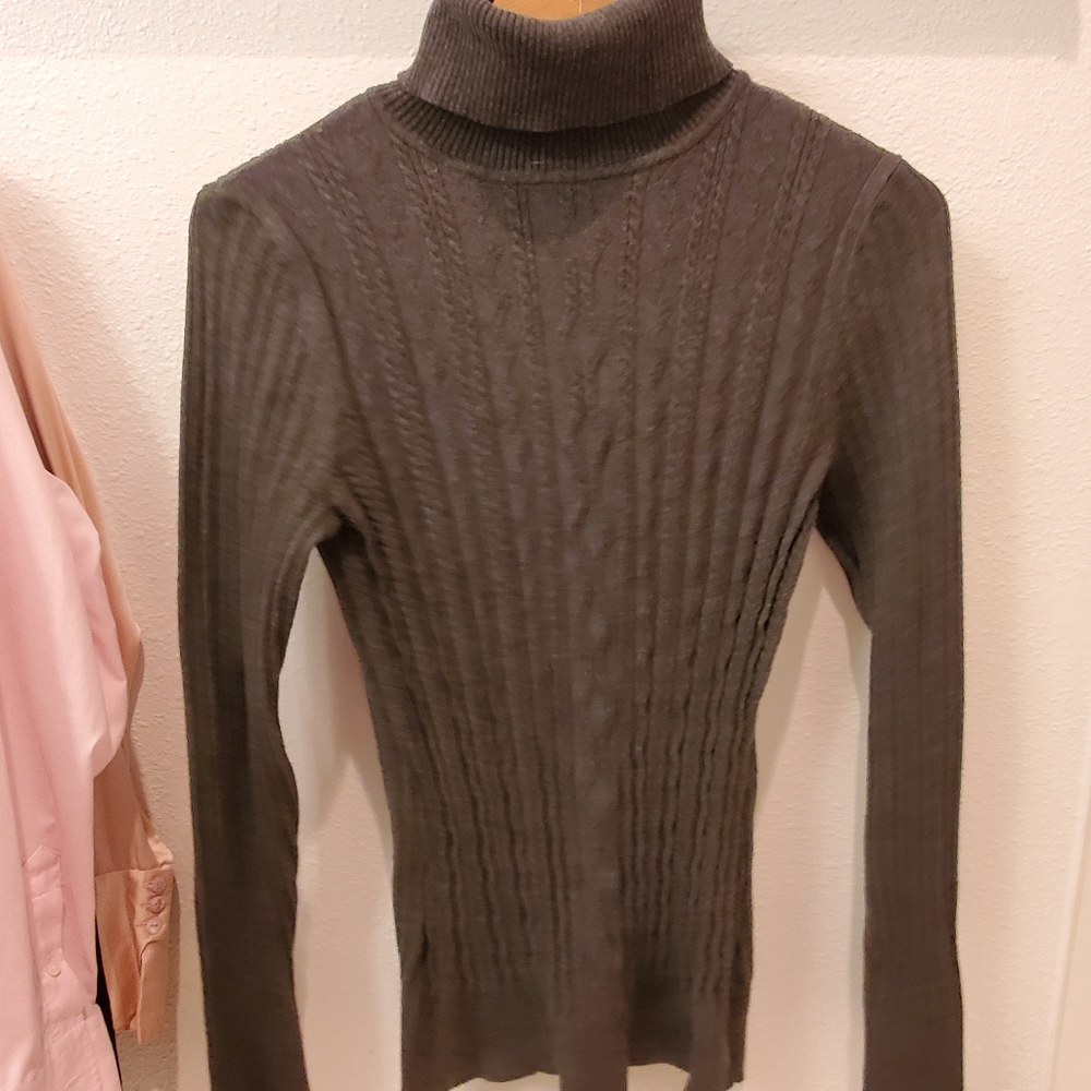Carolyn taylor turtleneck gray sweater